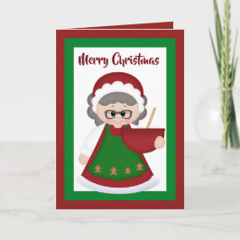 Festiva Baking Mrs Claus agrega tarjeta de Navidades de me