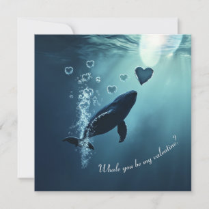 Festiva ¿Ballena Serás Mi San Valentín Tarjeta De Ballena