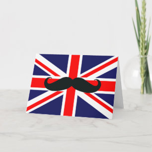 Festiva Bandera británica con tarjeta de Navidades bigote