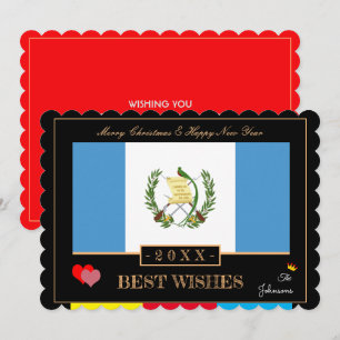 Festiva Bandera de Guatemala y tarjeta feliz de Año Nuevo/