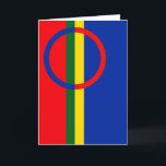 Festiva Bandera de la tarjeta de saludo del pueblo sami<br><div class="desc">Este diseño está inspirado en la bandera sami</div>