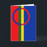Festiva Bandera de la tarjeta de saludo del pueblo sami<br><div class="desc">Este diseño está inspirado en la bandera sami</div>
