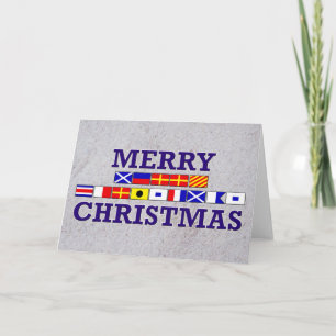Festiva Bandera náutica - Tarjeta de Navidades arenosos