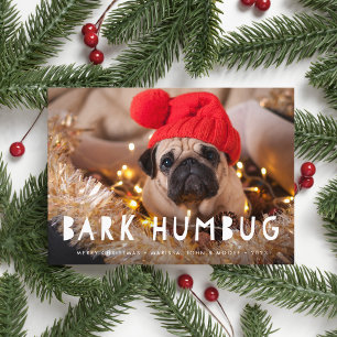 Festiva Bark Humbug   Tarjeta de vacaciones fotográfica Ma