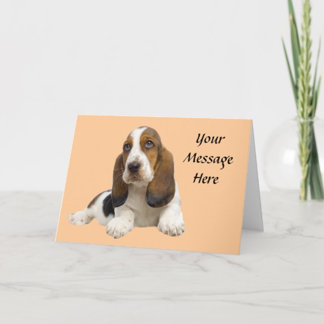 Festiva Basset Hound Fabulous Face Tarjeta de bienvenida (Anverso)