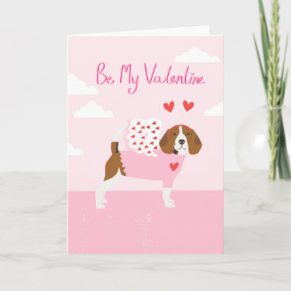 Festiva Beagle Día de San Valentín Tarjeta de amor