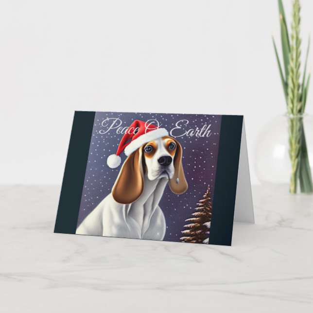 Festiva Beagle, tarjeta de vacaciones para Navidades (Anverso)