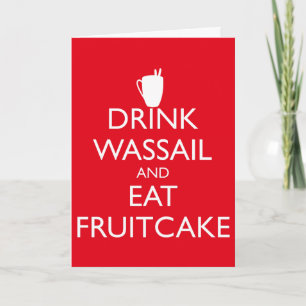 Festiva BEBER WASSAIL Y COMER LA Tarjeta DE Saludo FRUITCA