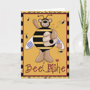 Festiva Bee Mine Honey Bear Tarjeta de El día de San Valen