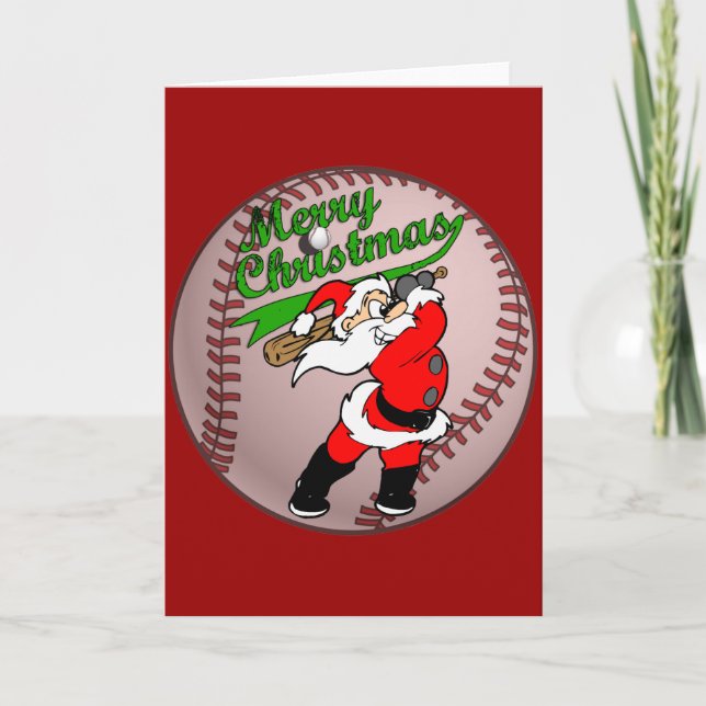 Festiva Béisbol Navidades 2 Tarjeta de felicitación (Anverso)