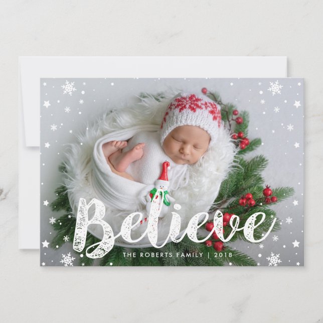 Festiva BELIEVE | tarjeta de navidades para bebés (Anverso)