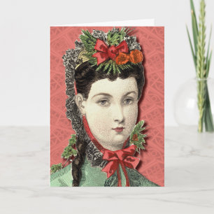 Festiva Belleza del Victorian - buenas fiestas tarjeta