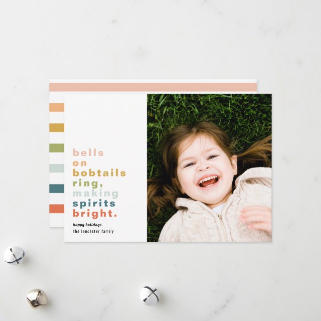 Festiva Bells sobre la tarjeta fotográfica de vacaciones d (Anverso/Reverso In Situ)