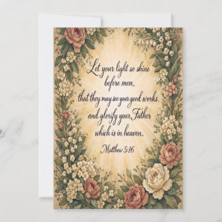 Festiva Bendición Cristiana Sea la Luz Tarjeta de Graduaci