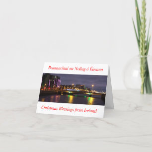 Festiva Bendiciones de Navidades irlandeses, tarjeta de sa