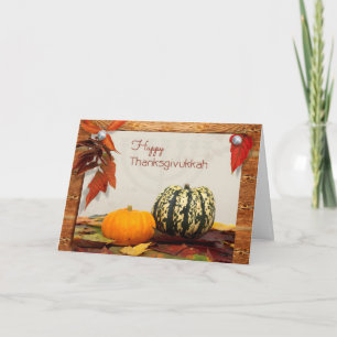 Festiva Bendiciones de Thanksgivukkah con la tarjeta de la