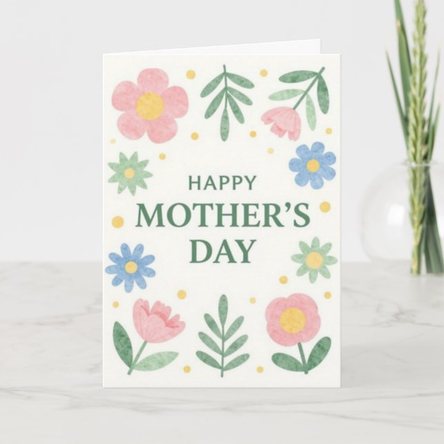 Festiva Bendiciones Feliz Día de la Madre Tarjeta (Anverso)