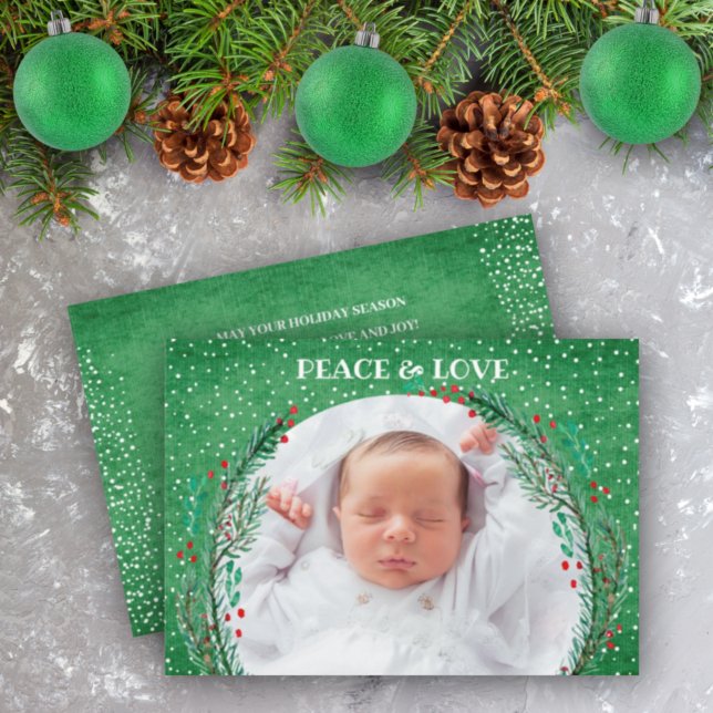 Festiva Berries Pine Wreath Navidades Foto Tarjeta de vaca (Subido por el creador)