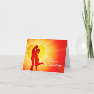 Festiva beso de San Valentín "por siempre" amante tarjeta