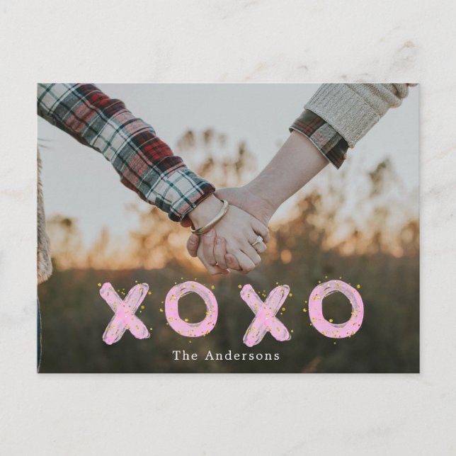 Festiva Besos y abrazos en el guión del pincel Postal de l (Anverso)