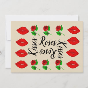 Festiva Besos y rosas tarjeta romántica