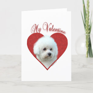 Festiva Bichon Frise mi tarjeta del día de San Valentín
