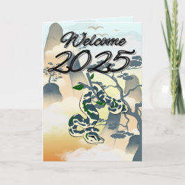 Festiva Bienvenida 2025: Graciosa tarjeta de Año Nuevo de 