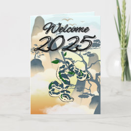 Festiva Bienvenida 2025: Graciosa tarjeta de Año Nuevo de