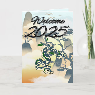 Festiva Bienvenida 2025: Graciosa tarjeta de Año Nuevo de 