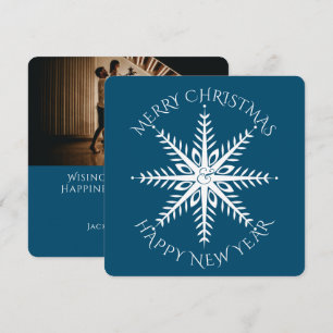 Festiva Big Snowflake TARJETA de Navidades fotográficos