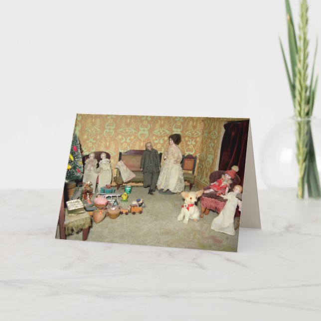 Festiva Bisque Dolls en tarjeta de Navidades - Personaliza (Anverso)