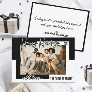 Festiva Black and White de moda con tarjeta de vacaciones 