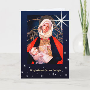 Festiva Błogosławieństwa Bożego. Tarjeta de navidades en p