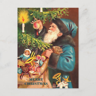 Festiva Blue Santa Vintage Blue Suite & Black Fur, postal