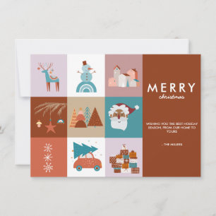 Festiva BOHO MERRY CHRISTMAS Tarjeta de felicitación est