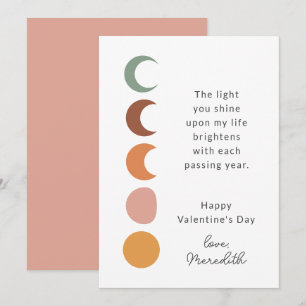 Festiva Boho Moons Inspirador diciendo tarjeta de San Vale
