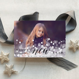 Festiva Bokeh Flare | Tarjeta de Foto de Feliz Año Nuevo