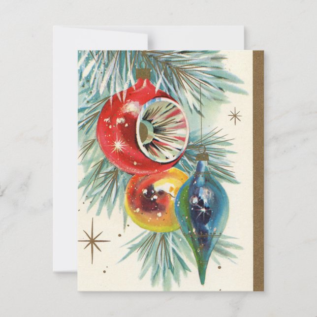 Festiva Bombilla de Navidades retro agregar tarjeta de men (Anverso)