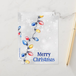 Festiva Bombillas de navidad, luces de cadena, postal de v