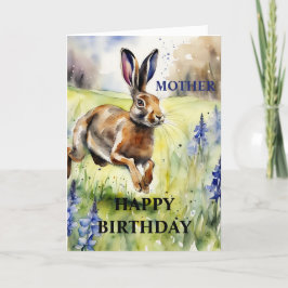 Festiva Bonita tarjeta de cumpleaños de Bluebells Hare (ed