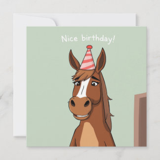 Festiva Bonita tarjeta de cumpleaños - Edición de caballos
