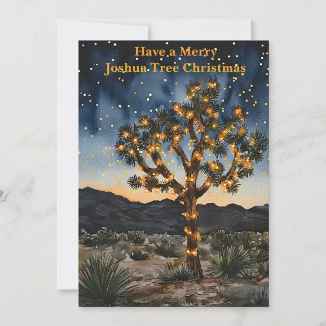 Festiva Bonita tarjeta de Navidades de árbol de Joshua (Anverso)