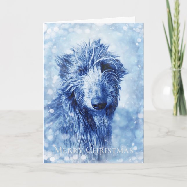 Festiva Bonita tarjeta de Navidades Wolfhound Deerhound (Anverso)