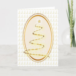 Festiva Bonita tarjeta de Personalizable Gold Christmas Tr