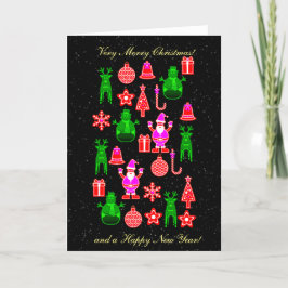 Festiva Bonita y divertida tarjeta Gingerbread