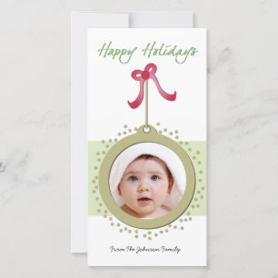 Festiva Bonito Ornamet con tarjeta fotográfica de vacacion