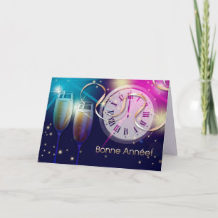 Festiva Bonne Année. Tarjeta de Año Nuevo en francés