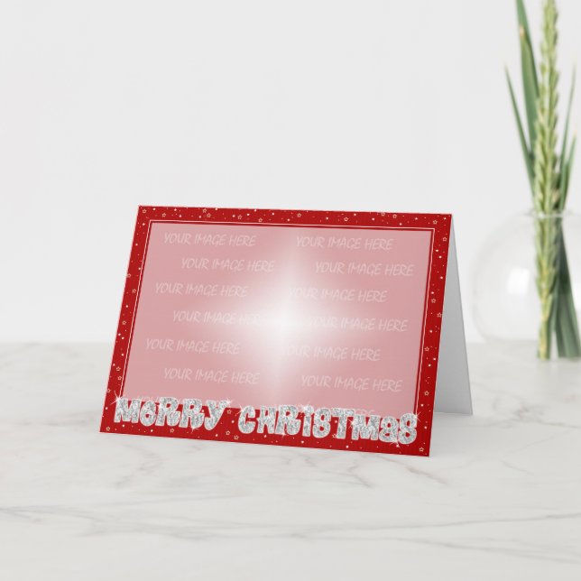 Festiva Borde de tarjeta de navidades - Plata roja (Anverso)