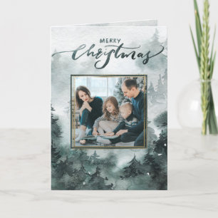 Festiva Bosque de bosques Tarjeta de Navidades fotográfi