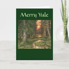 Festiva "Bosque de hadas al atardecer" - Tarjeta de Merry